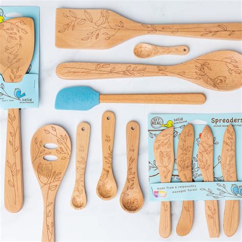 Talisman designs beechwood cooking utensil set